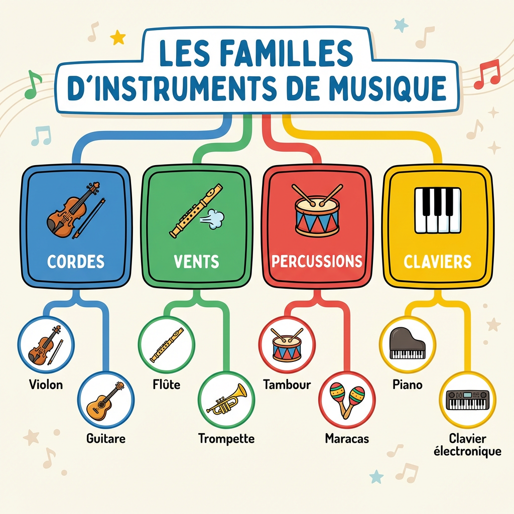 Les familles d'instruments de musique