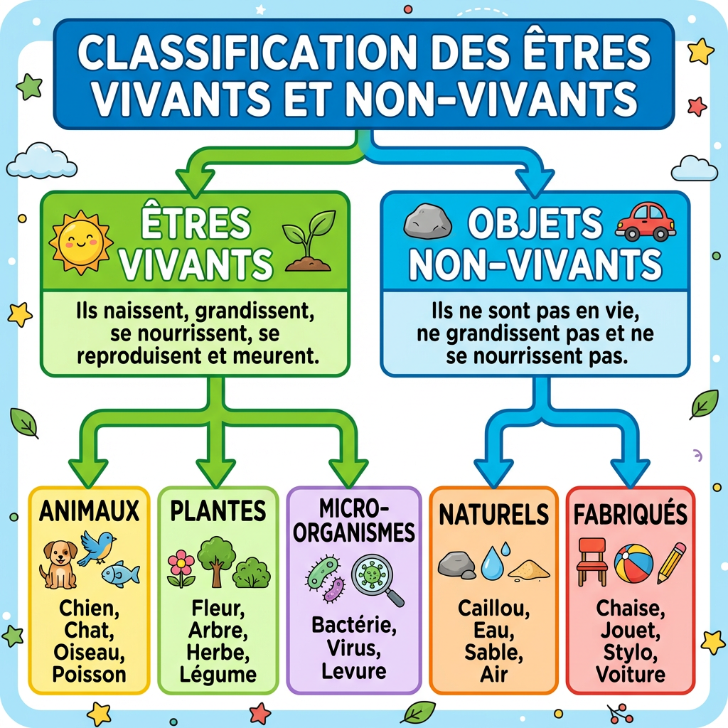 Classification des êtres vivants et non-vivants