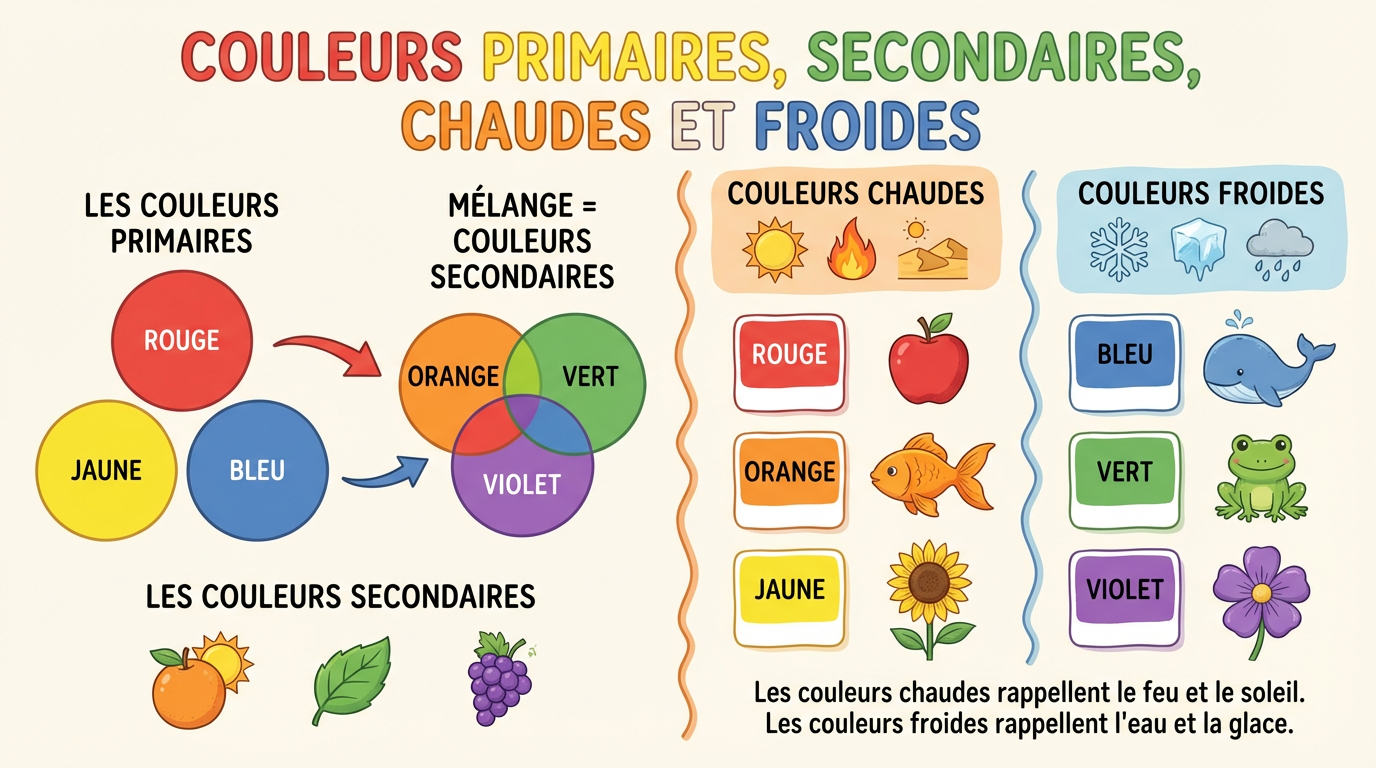 Couleurs Primaires, Secondaires, Chaudes et Froides