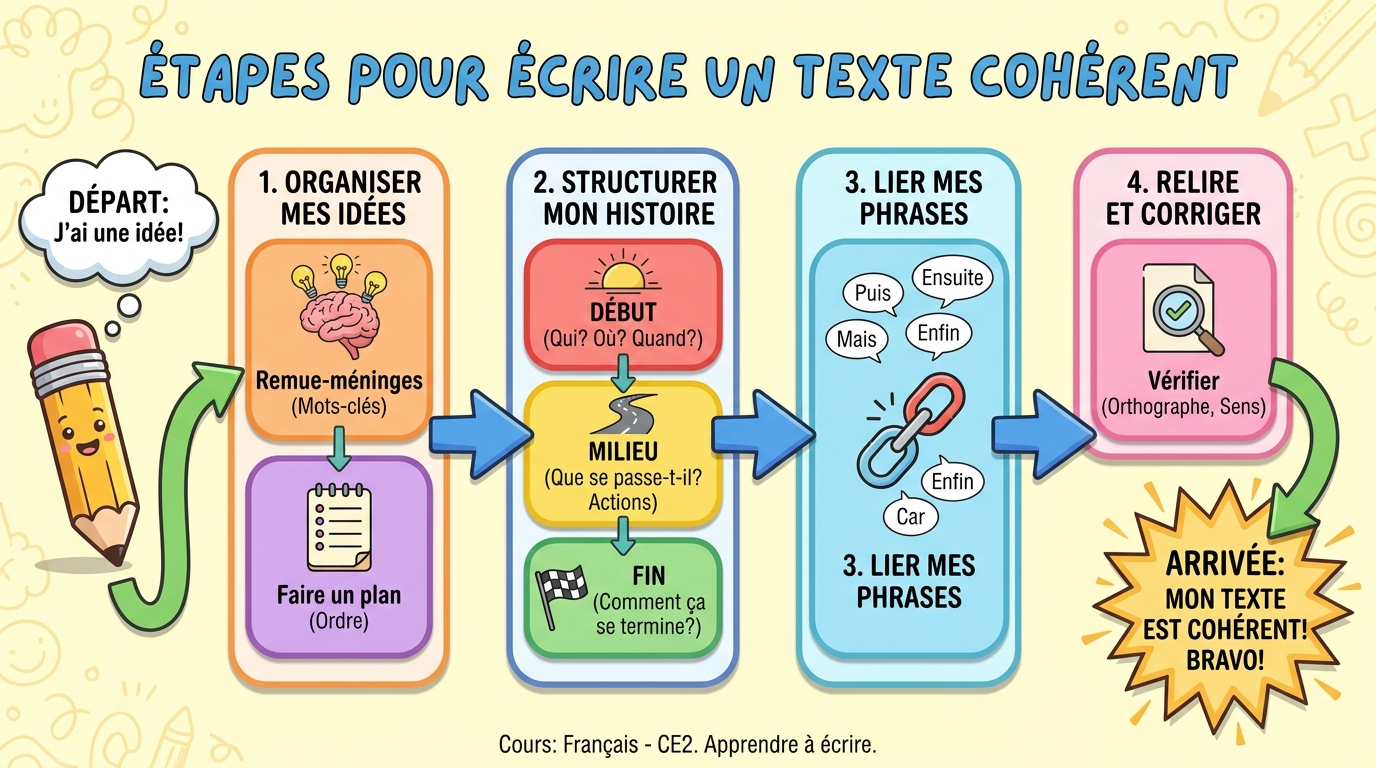 Étapes pour écrire un texte cohérent
