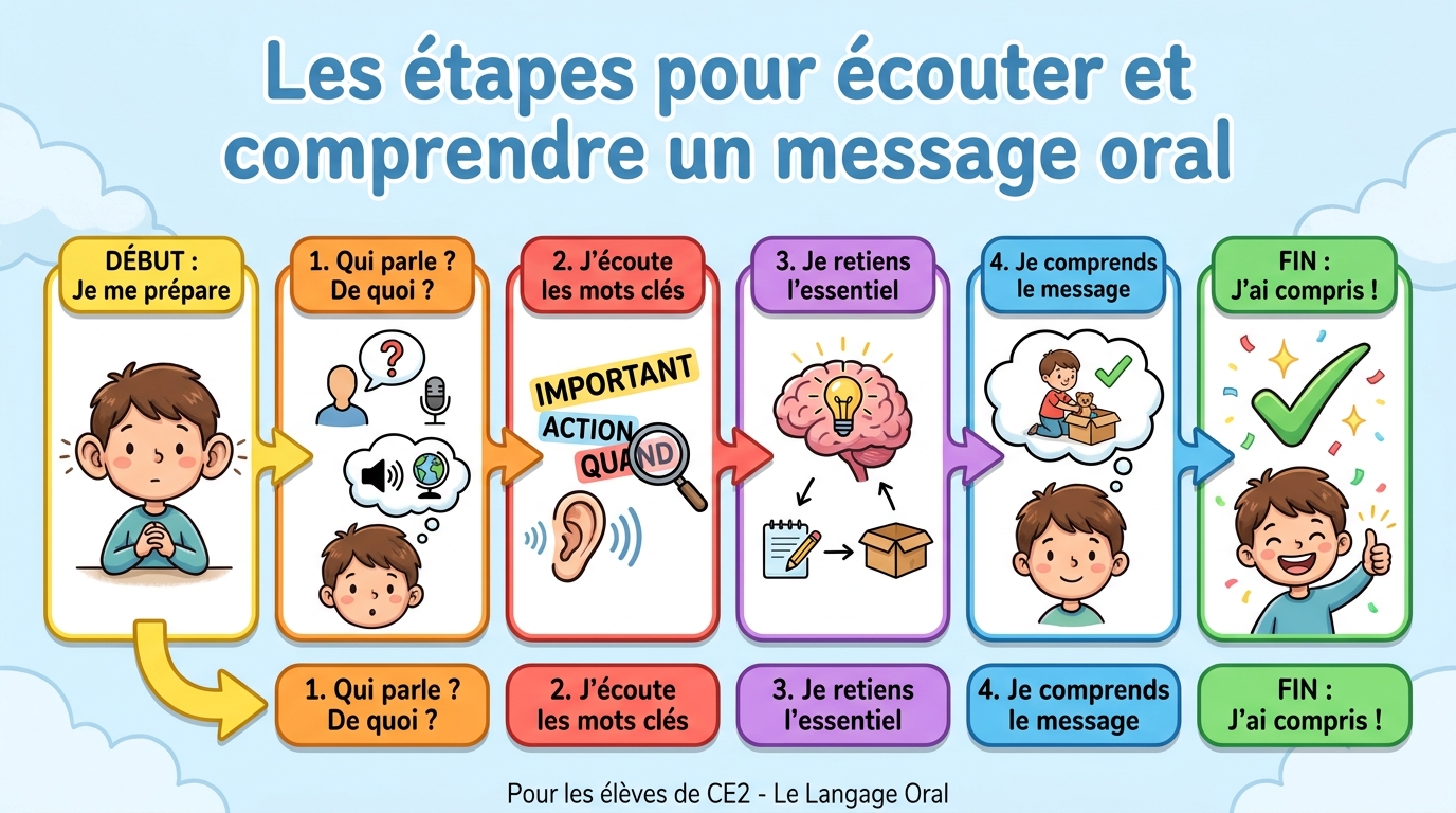 Les étapes pour écouter et comprendre un message oral