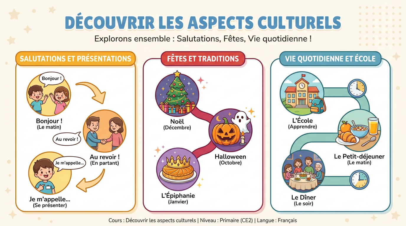 Aspects culturels: Salutations, Fêtes, Vie quotidienne