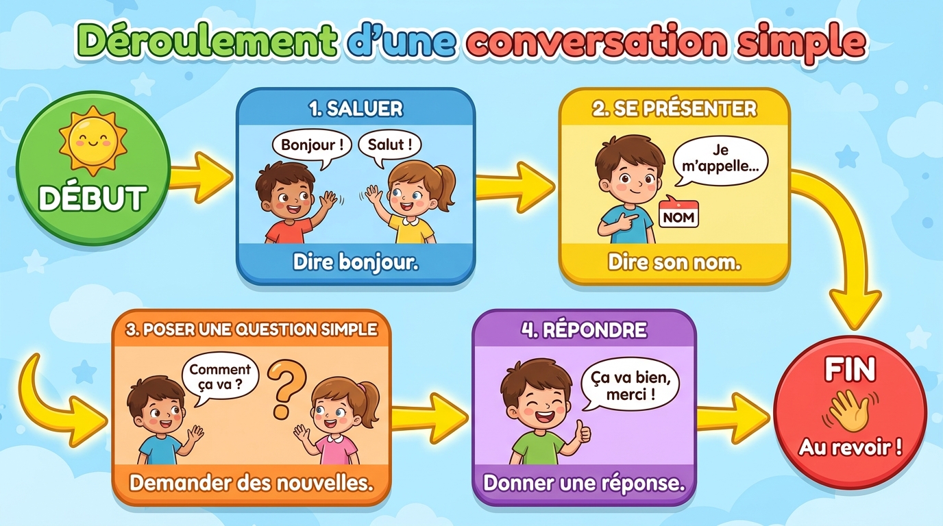 Déroulement d'une conversation simple
