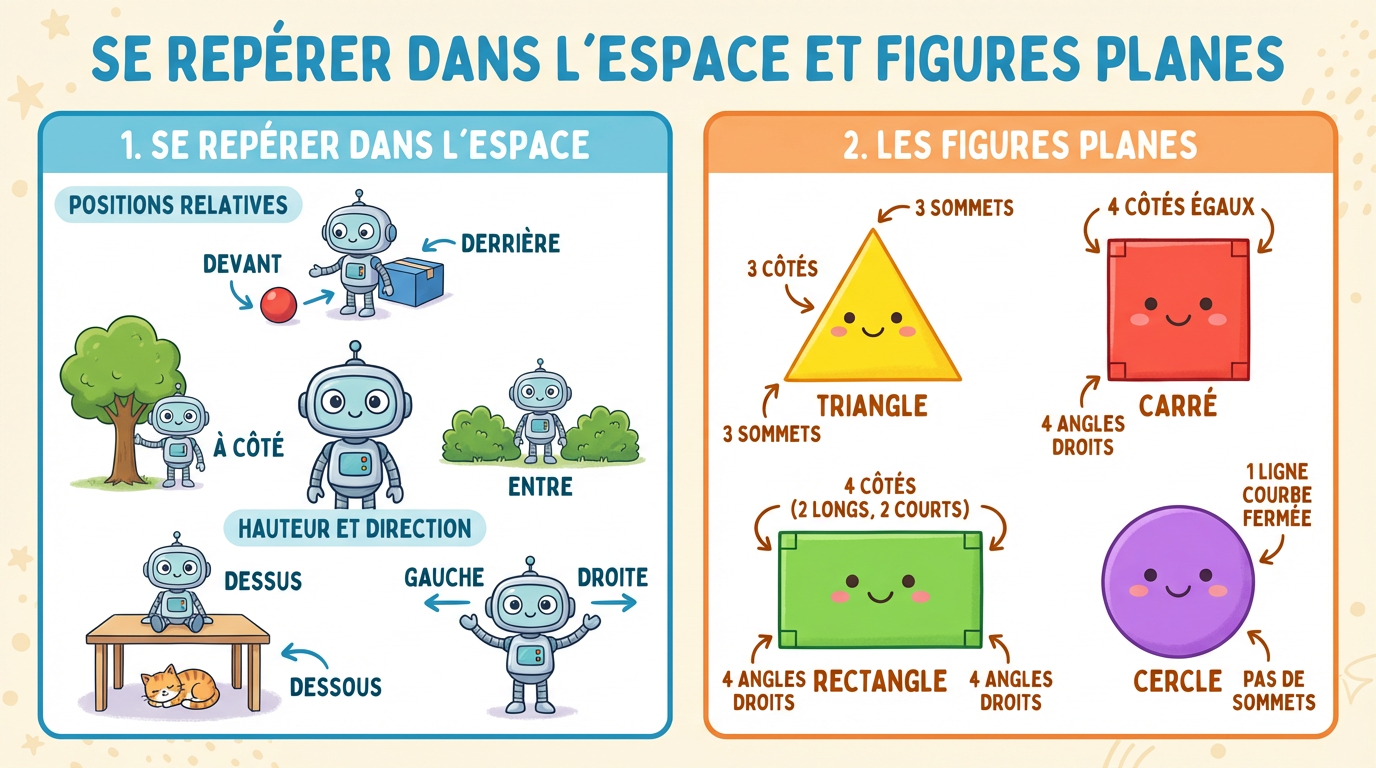 Se repérer dans l'espace et figures planes