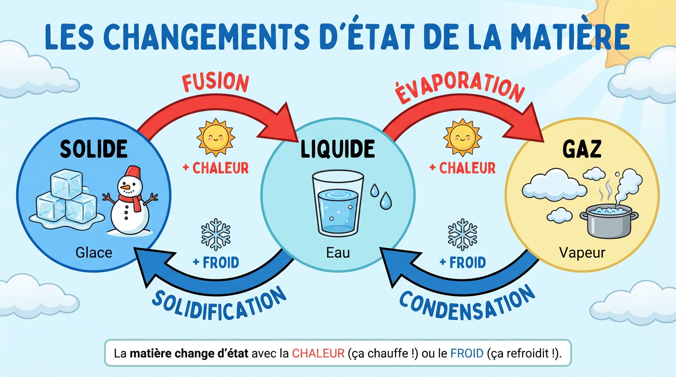 Les changements d'état de la matière