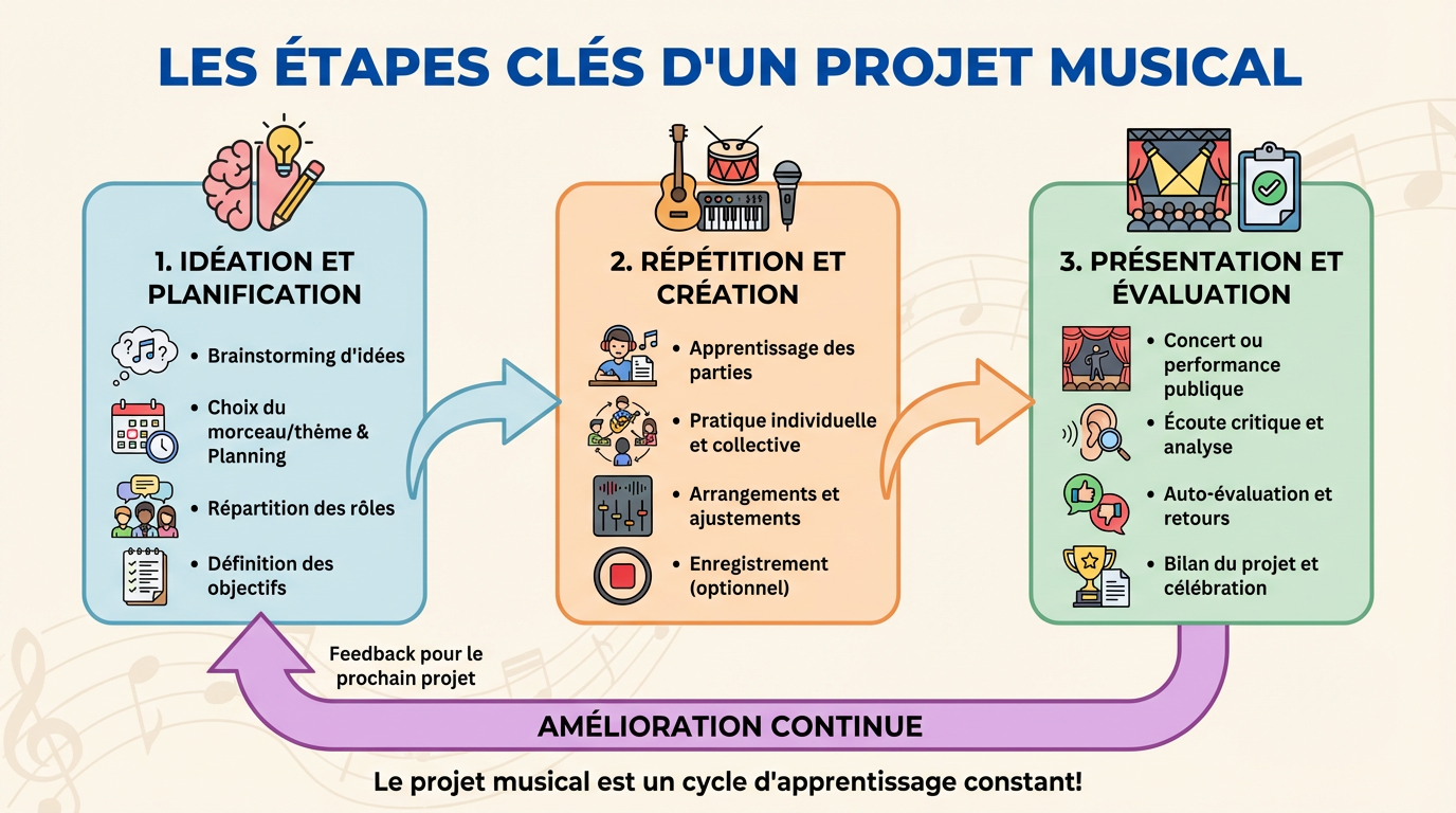 Les étapes clés d'un projet musical