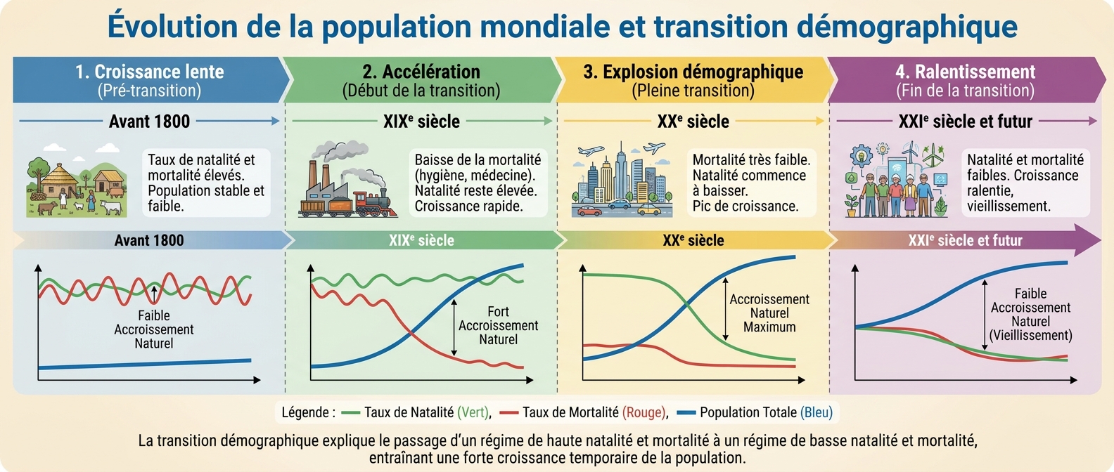 Évolution de la population mondiale et transition démographique