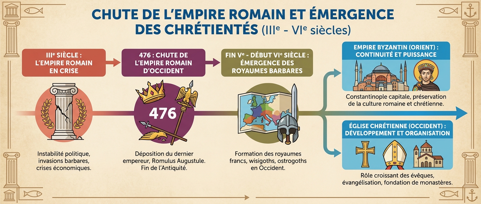 Chute de l'Empire Romain et émergence des Chrétientés
