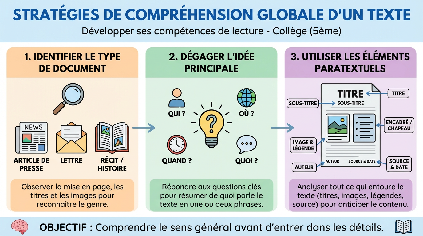 Stratégies de compréhension globale d'un texte