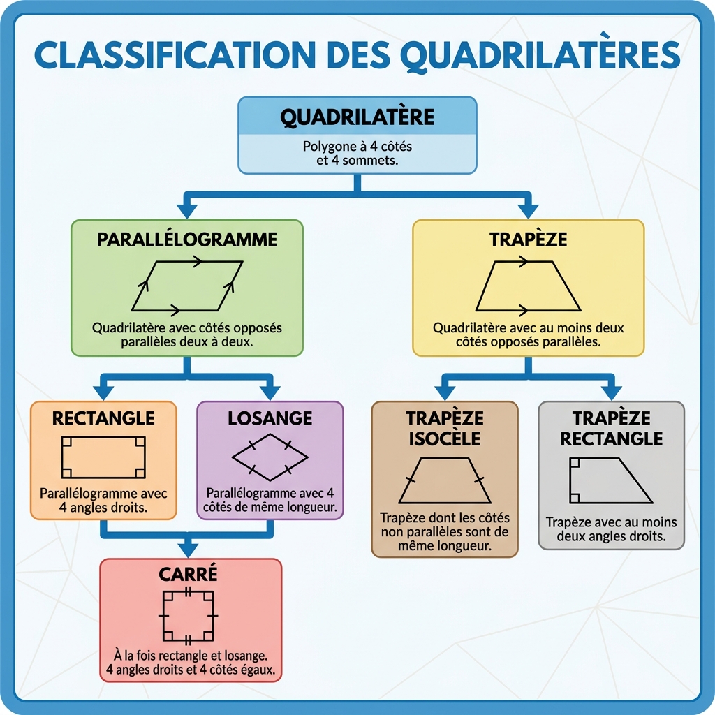 Classification des quadrilatères