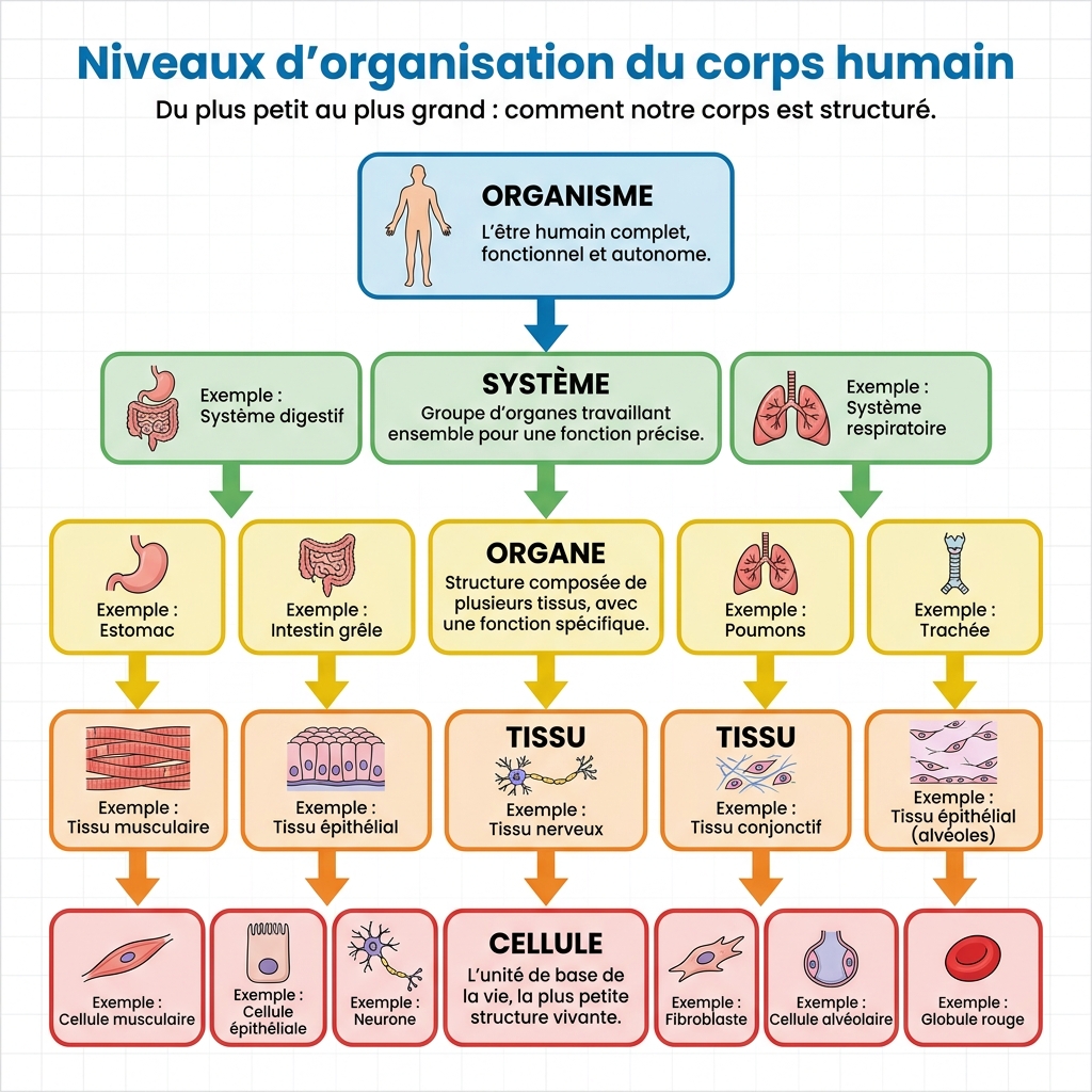 Niveaux d'organisation du corps humain