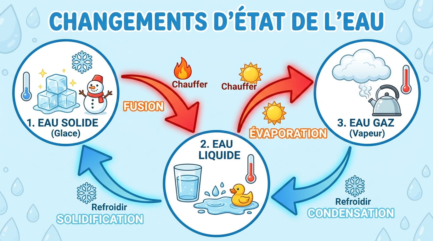 Changements d'état de l'eau