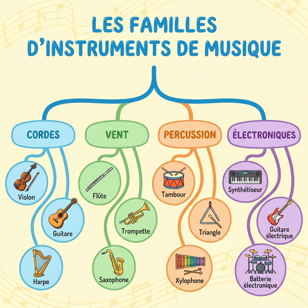 Les familles d'instruments de musique