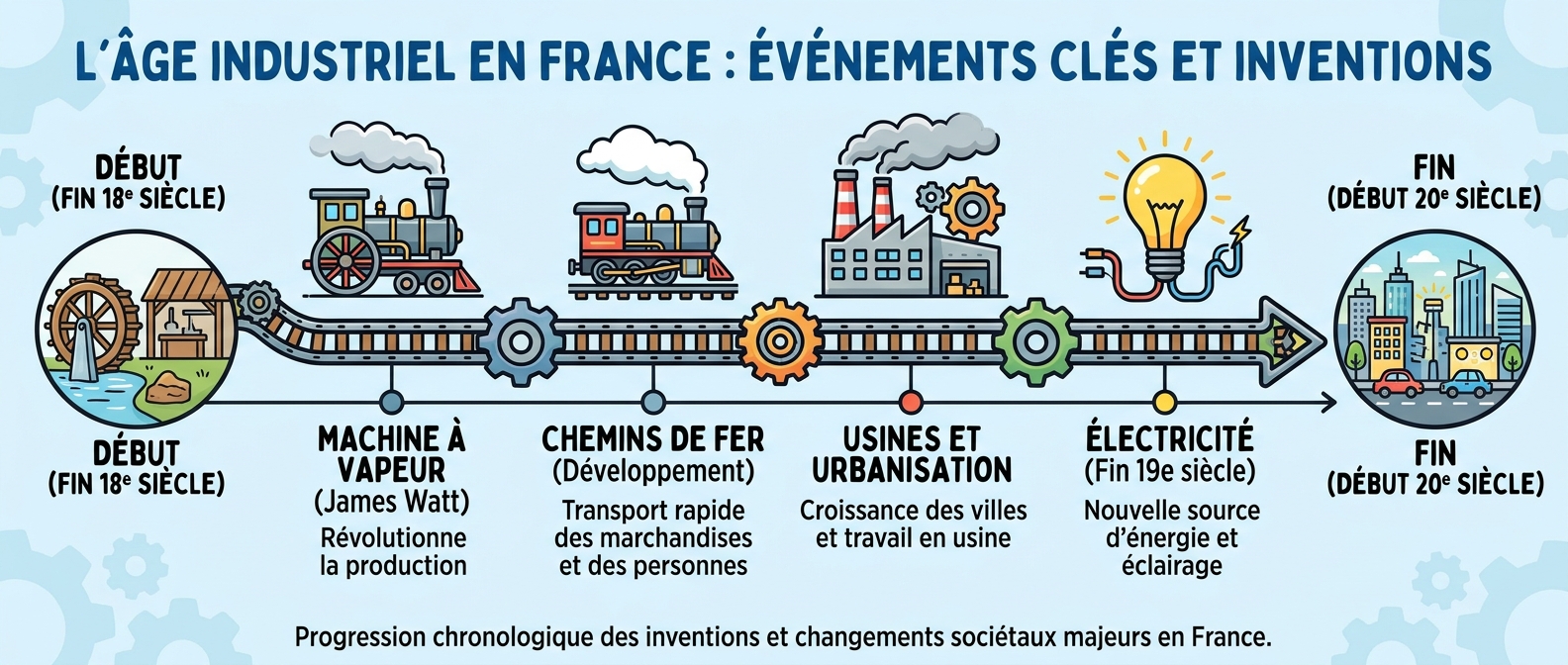 L'âge industriel en France : Événements clés et inventions