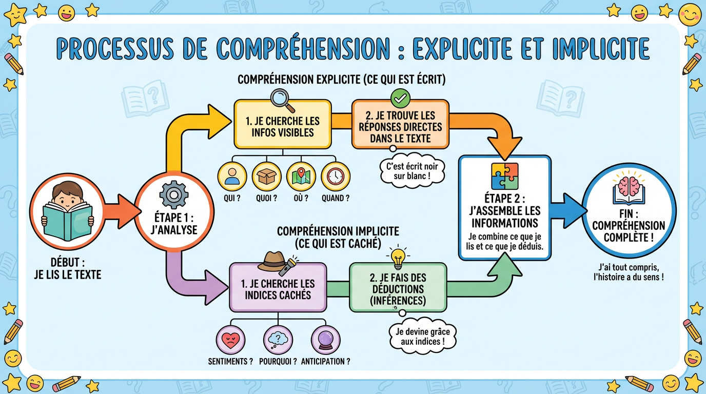 Processus de compréhension explicite et implicite
