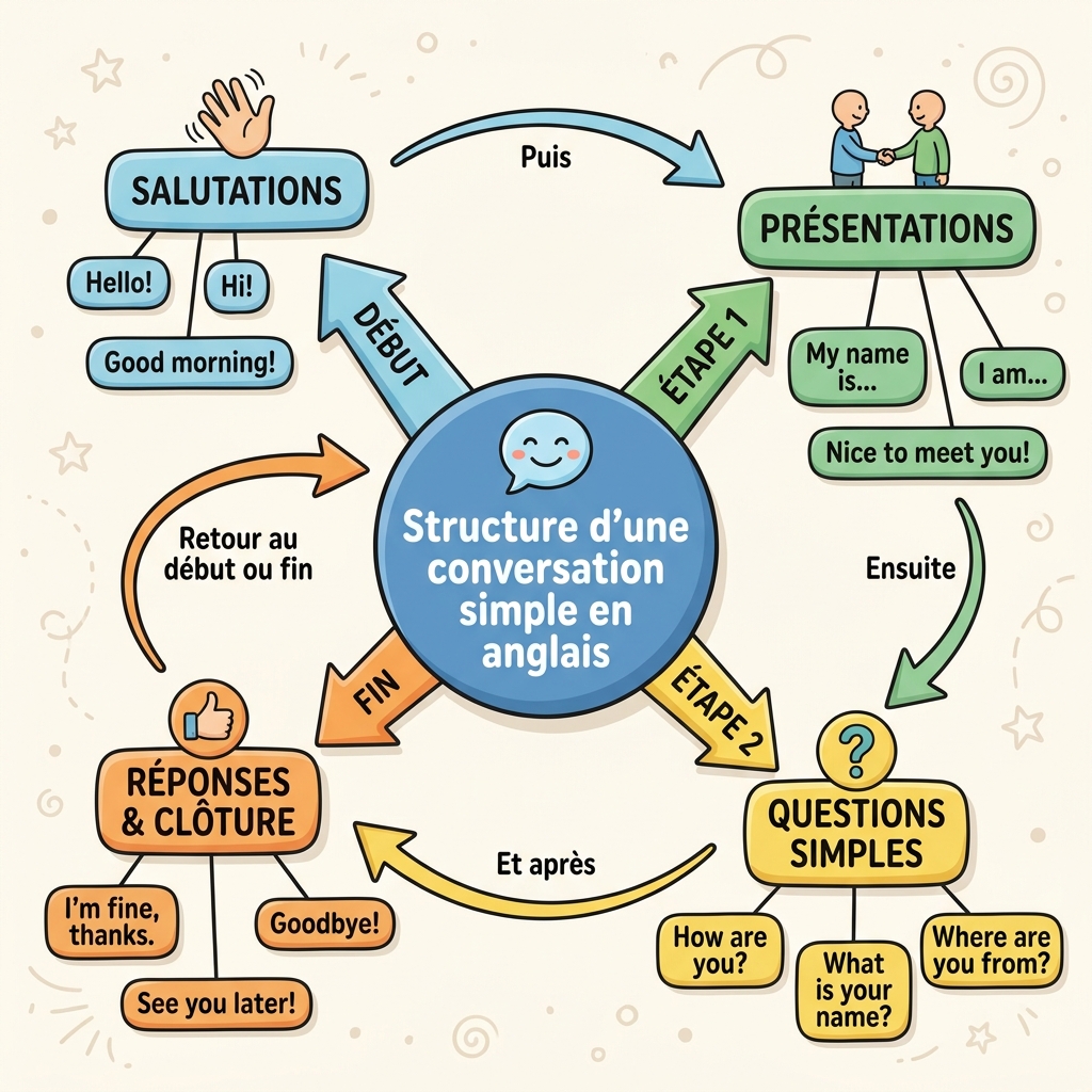 Structure d'une conversation simple en anglais