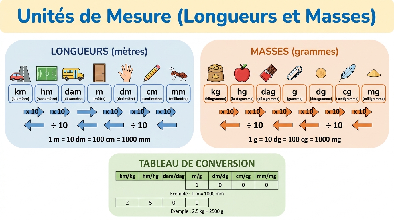 Unités de Mesure (Longueurs et Masses)
