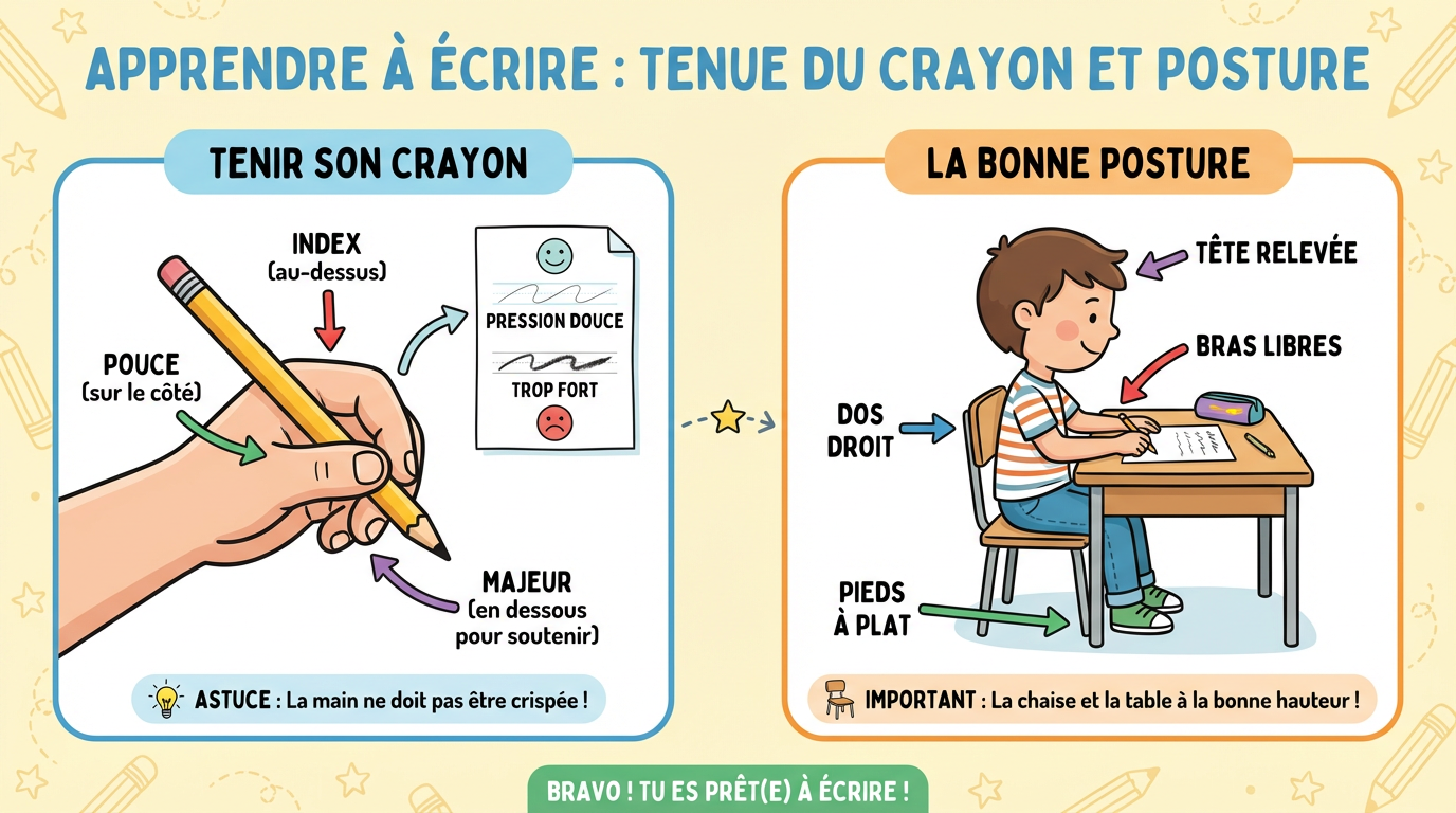 Tenir son crayon correctement et posture