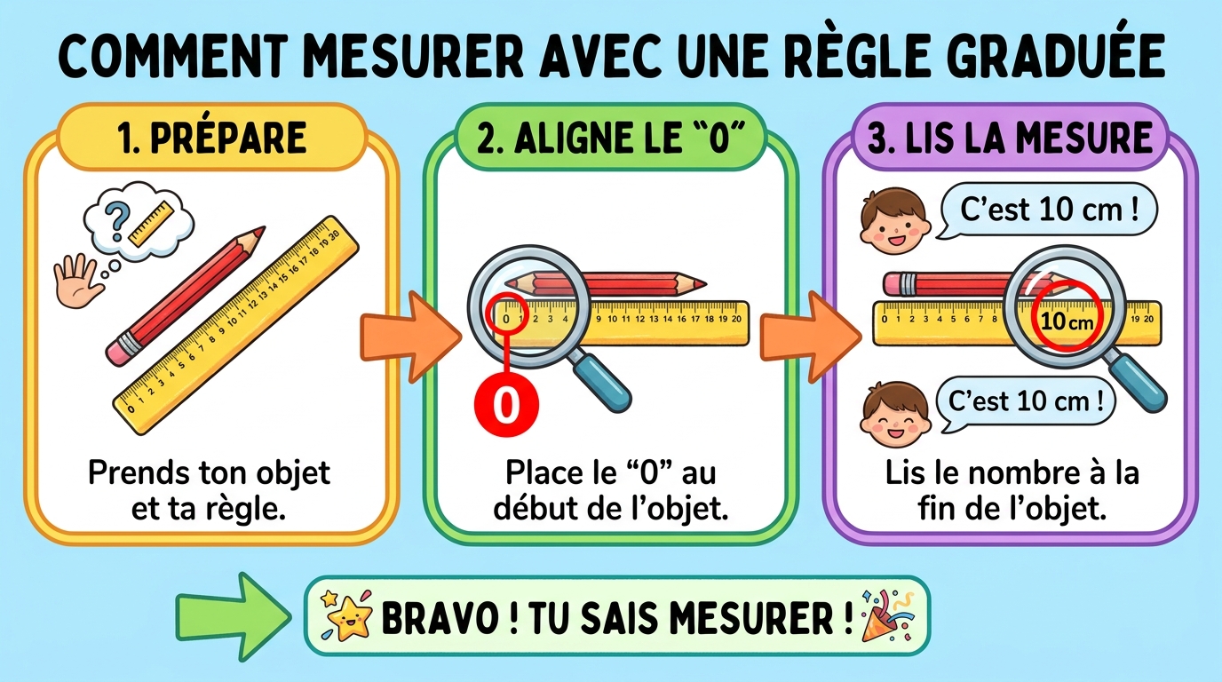 Mesurer une longueur avec une règle graduée