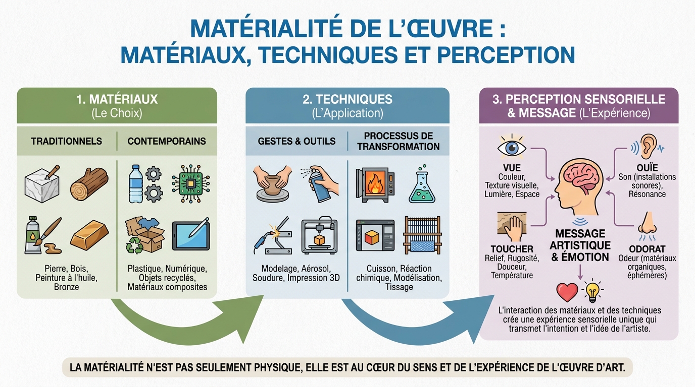 Matérialité de l'œuvre : Matériaux, Techniques et Perception