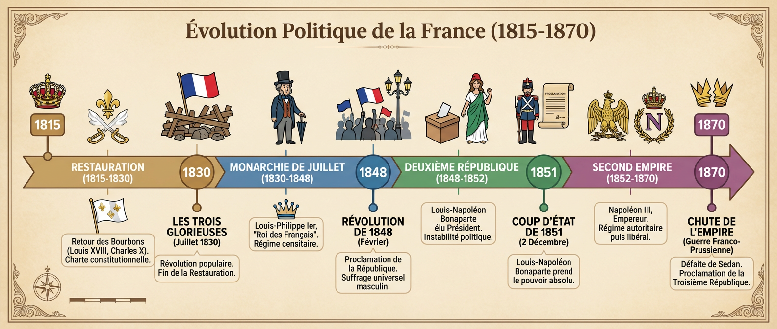Évolution Politique de la France (1815-1870)