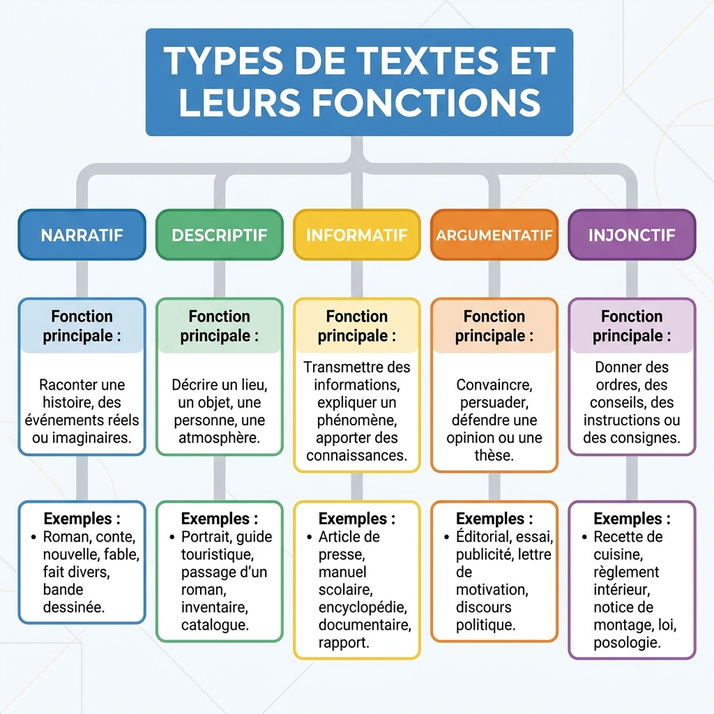 Types de textes et leurs fonctions