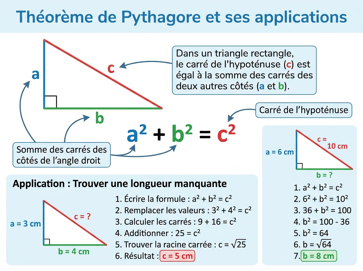 Théorème de Pythagore et ses applications