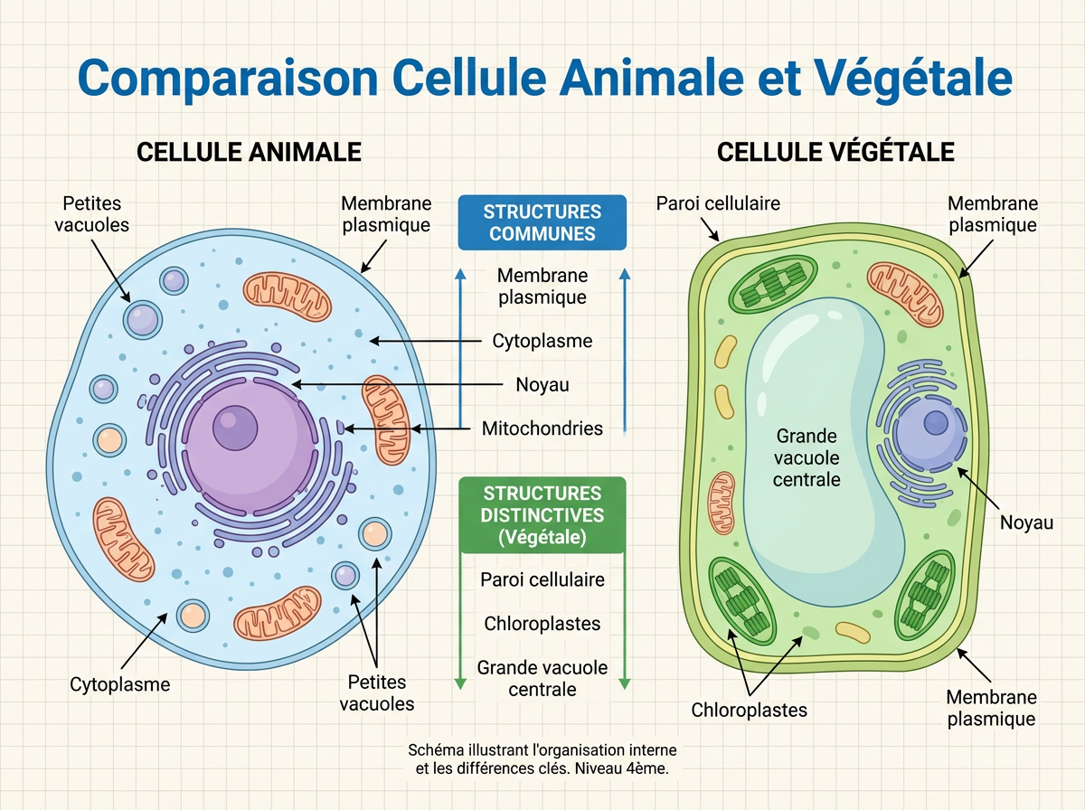 Comparaison Cellule Animale et Végétale