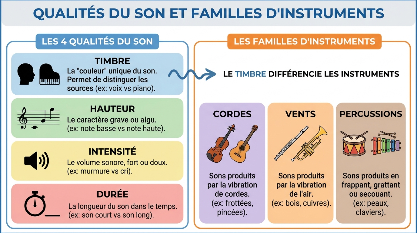 Qualités du son et familles d'instruments