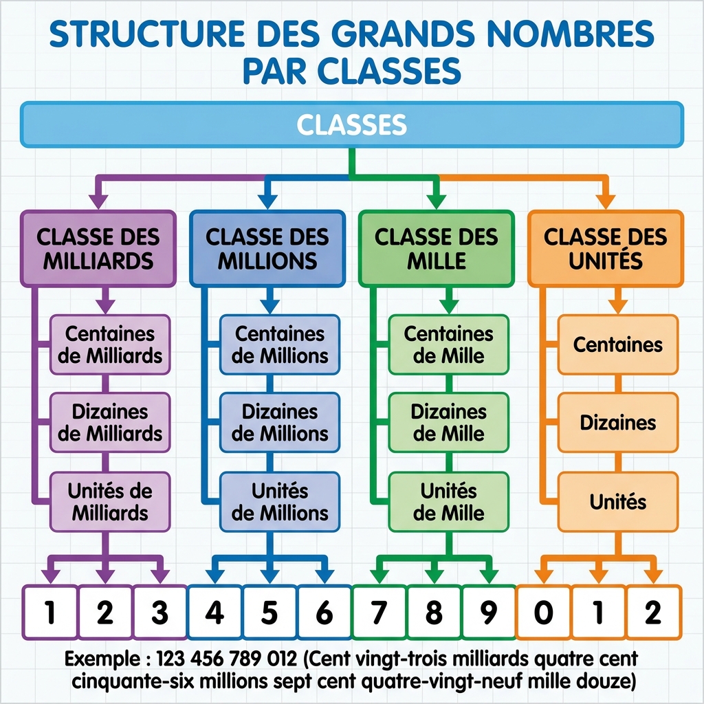 Structure des grands nombres par classes