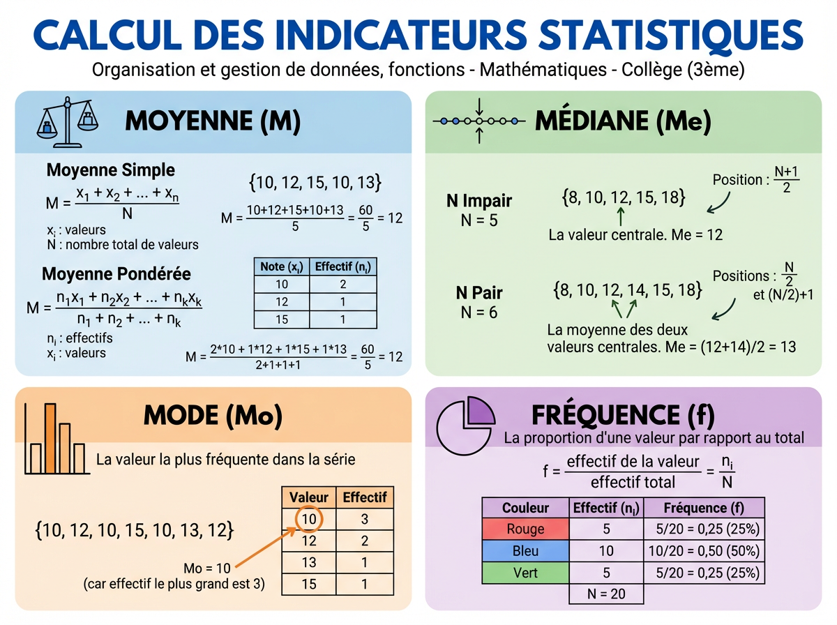 Calcul des indicateurs statistiques